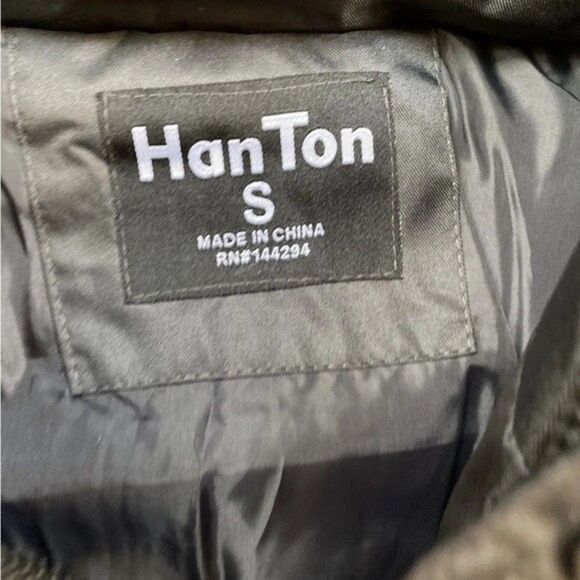 Han Ton Men's Hooded Black Parka With Faux Fur Trim Size S Puffer NWT $129 - Picture 5 of 11